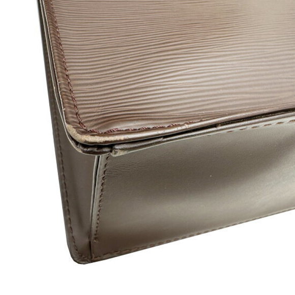 Louis Vuitton Epi Sac Plat Bag Handbag Vertical Leather Mocha Brown - Picture 6 of 10